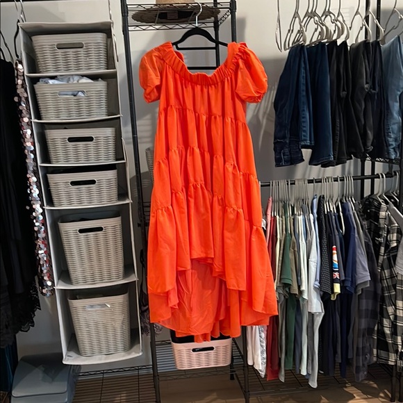 Anthropologie Off the shoulder tiered high low midi dress - Picture 1 of 3